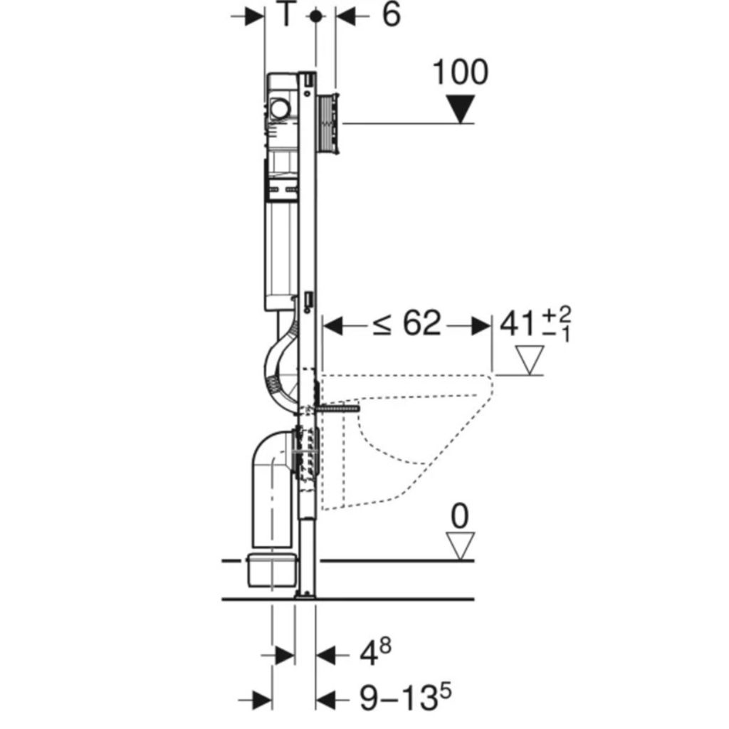 Geberit Duofix Sigma Sisterne for vegghengt toalett, 112 cm - Telerør AS
