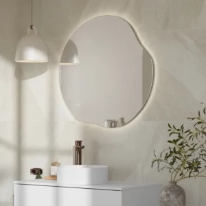 Asymmetrisk VikingBad Maya speil over servant – moderne design med organiske linjer