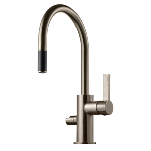 Tapwell ARM385 kjøkkenbatteri i brushed nickel – matt stållignende finish med diskret glans og solid kvalitet.