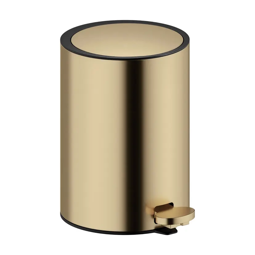 Zen pedalbøtte til bad i børstet bronse med soft close-lokk og uttakbar innerbøtte.