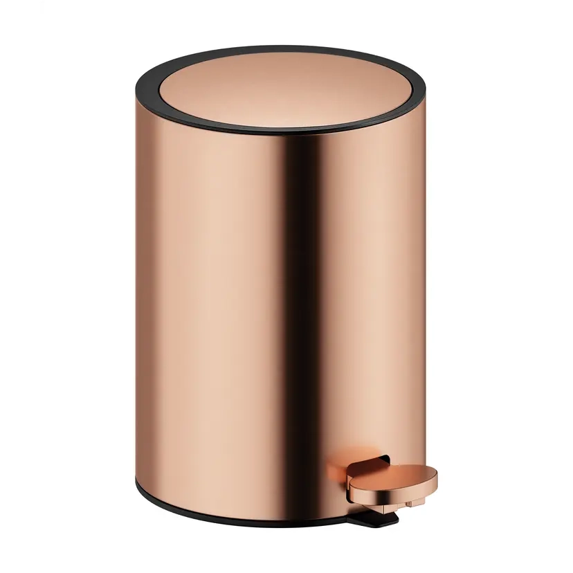 Zen pedalbøtte til bad i børstet kobber med soft close og uttakbar innerbøtte.