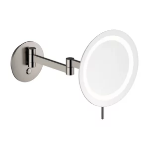 Zen sminkespeil med lys i børstet grafitt.