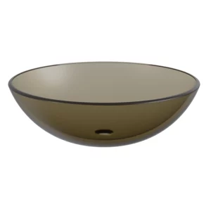 Vera bolleservant i bronse glass - rund servant uten overløp til benkeplate